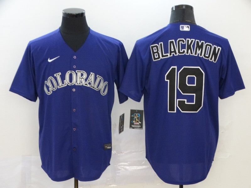 Men's Colorado Rockies Charlie Blackmon #19 Purple Baseball Jersey